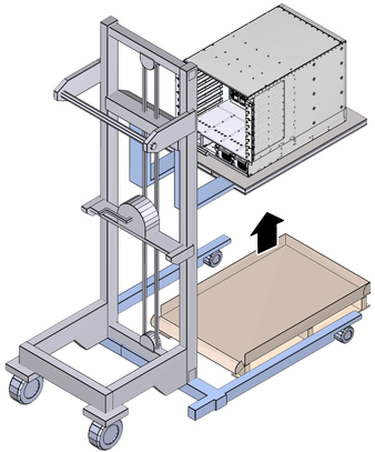 Illustration shows the lift raising the switch.