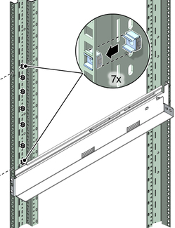 Illustration shows the 7 captive nuts being installed.