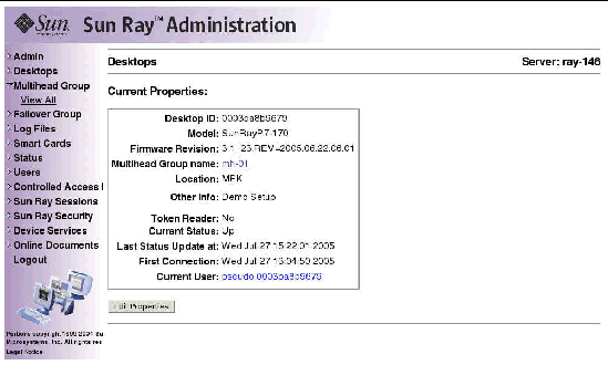 As usual, it is preferable to use the utadmin command rather than this visual display.