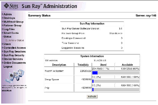 As usual, it is preferable to use the utadmin command rather than this visual display.