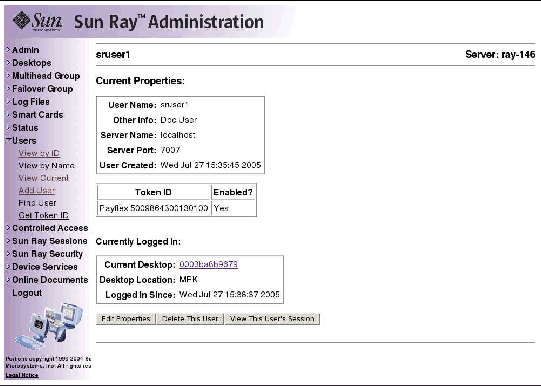 As usual, it is preferable to use the utadmin command rather than this visual display.