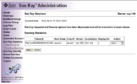 As usual, it is preferable to use the utadmin command rather than this visual display.
