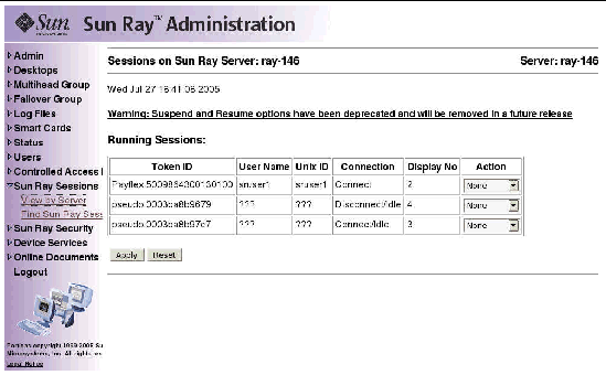 As usual, it is preferable to use the utadmin command rather than this visual display.