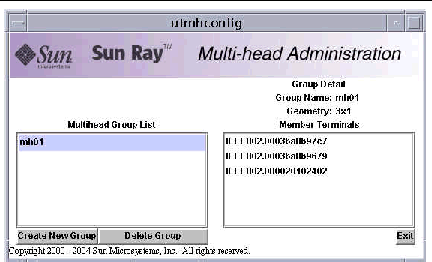 As in other cases, use the utadm and utmh commands instead of the Admin GUI to administer multihead configurations.