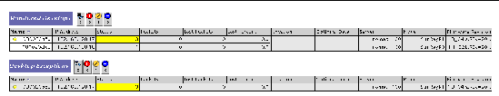 Monitored and unmonitored desktops with their status, server name, packet loss, etc.