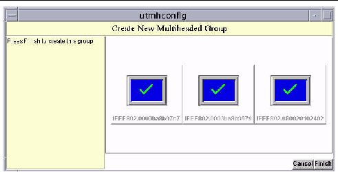 Use utadm and utmh to administer multihead configurations.