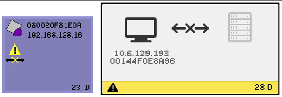 The yellow triangle and yellow X through the horizontal double arrow indicate there is no connection.