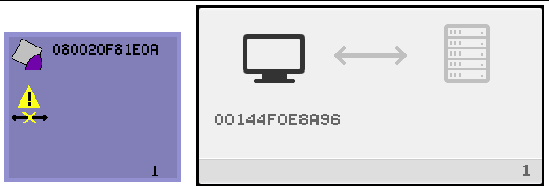 OSD shows a Sun Ray symbol and Ethernet address, and indicates no Ethernet signal.