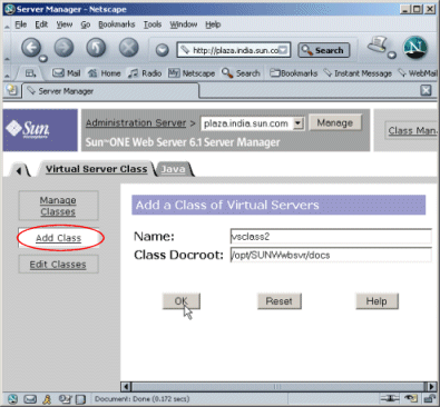 Figure showing the Add Class interface.