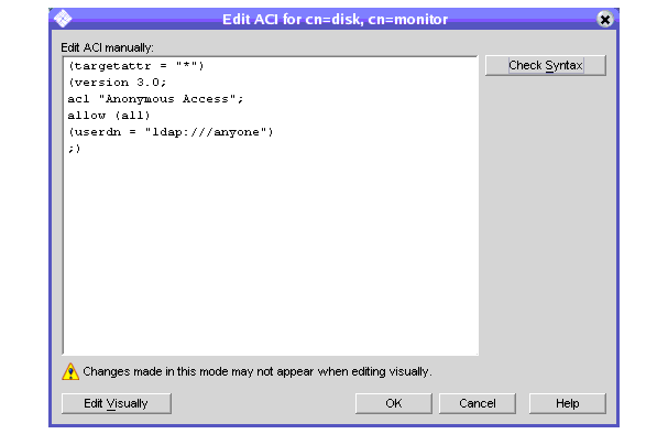 The manual editor lets you adjust ACIs.
