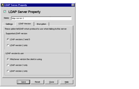 Directory Proxy Server LDAP Server Property LDAP Version window.