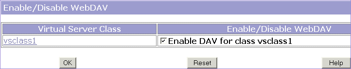  [Virtual Server Class] ù [Enable/Disable WebDAV] ϡC