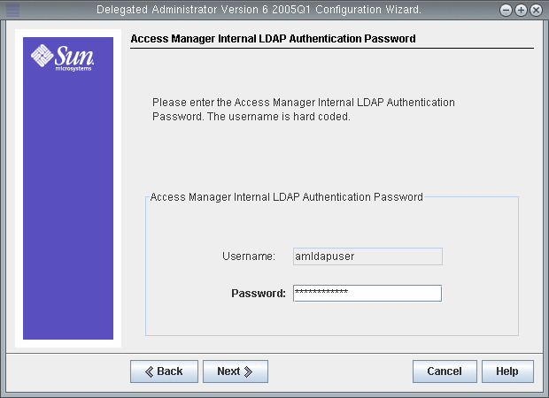 顯示 [password] 文字欄位中的值為 ldappassword 的螢幕擷取。
