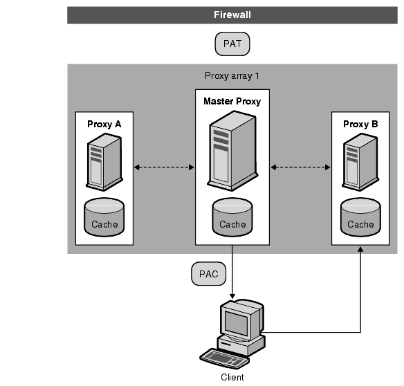 Figure showing client to proxy routing
