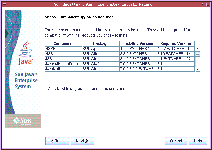 Esta es la página de actualización de componentes compartidos.