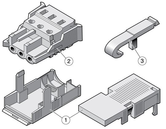 Figure shows a disassembled DC connector.