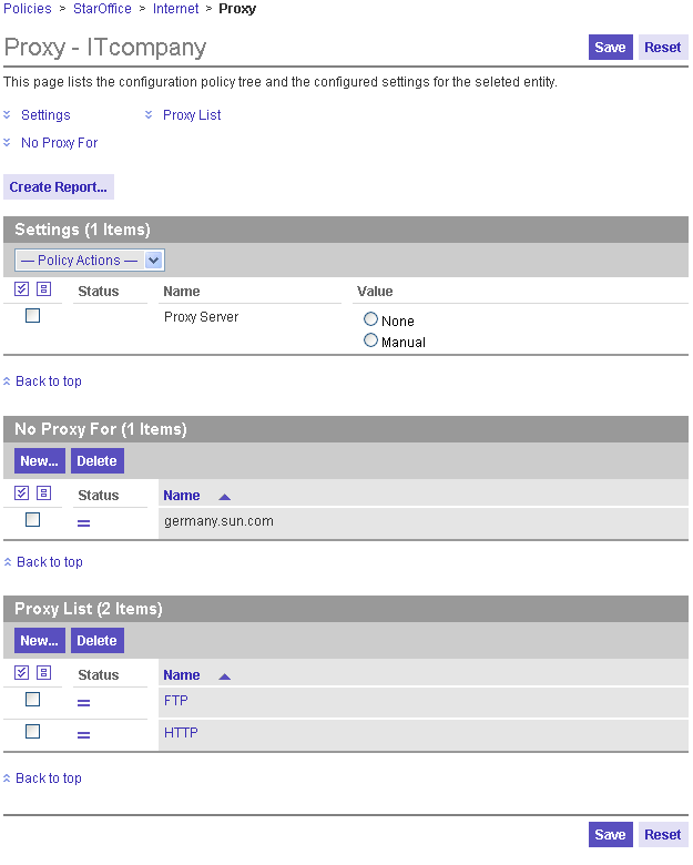 Proxy Set — “No Proxy For”