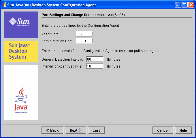 Configuration Agent, Port Settings