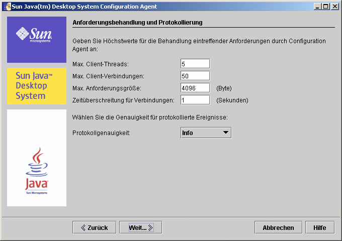 Configuration Agent, Anforderungsbehandlung und Protokollierung