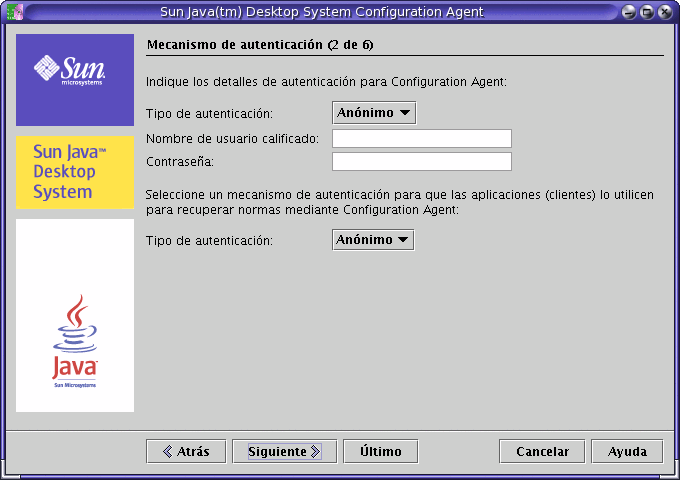 Mecanismo de autentificaci&oacute;n de Configuration Agent