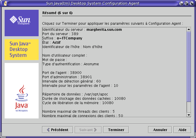 Configuration Agent, résumé