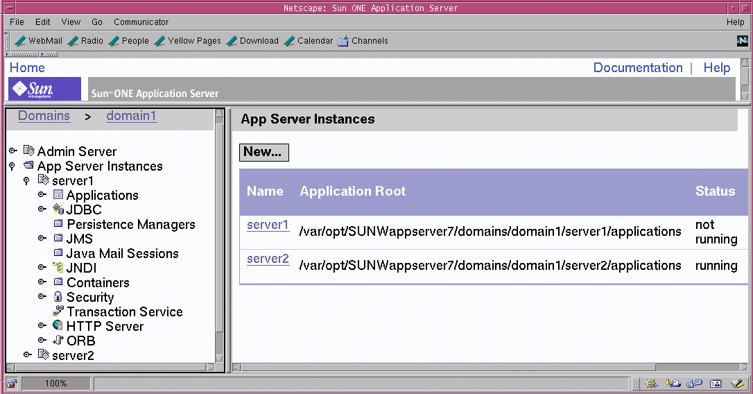 Administration interface