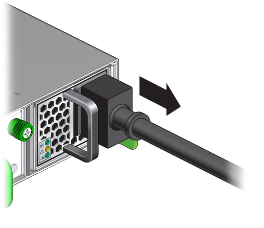 Illustration shows the power cord being removed.