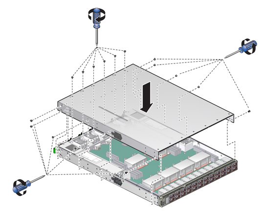 Illustration shows the cover being installed.