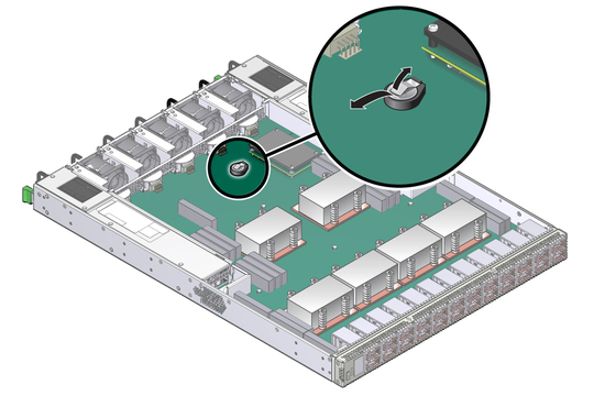 Illustration shows the battery being removed.