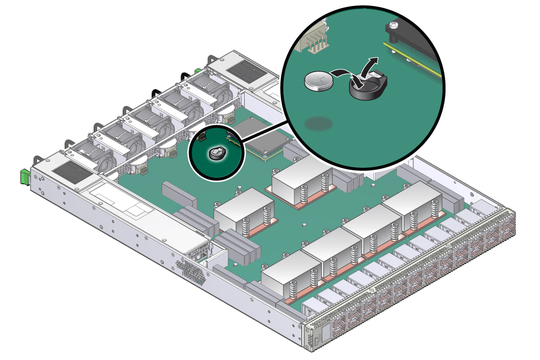 Illustration shows the battery being installed.