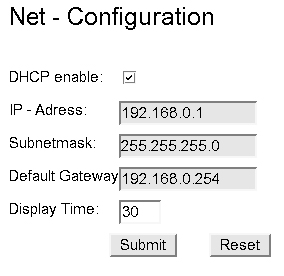 image:Figure showing the Net Configuration web page.