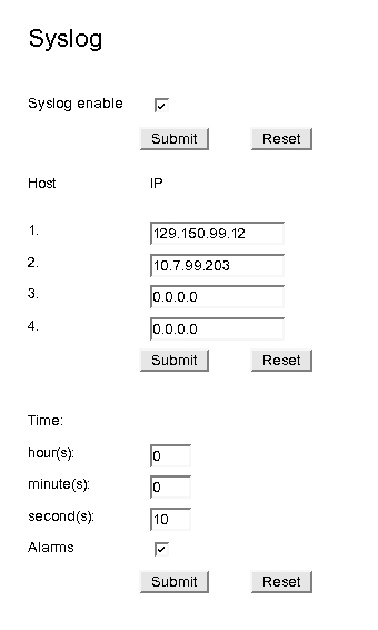 image:Figure showing how to set the Syslog parameters.