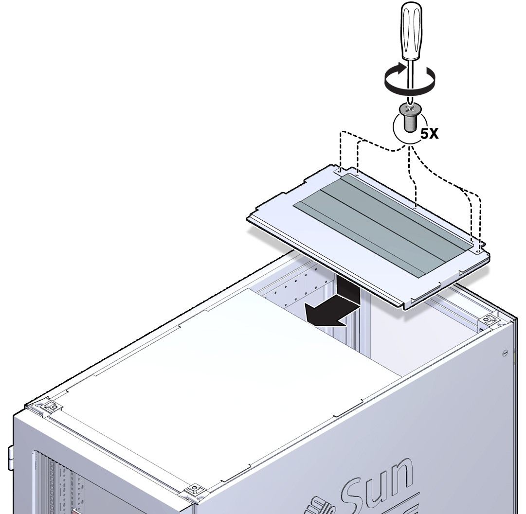 image:Figure showing how to replace the two-piece top panel.