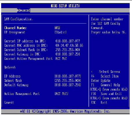 Figure showing BIOS advanced menu options