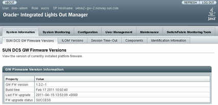 Illustration shows the Oracle ILOM web interface.