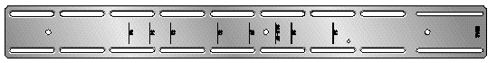 Illustration showing the alignment marks used to position the brackets and screws.