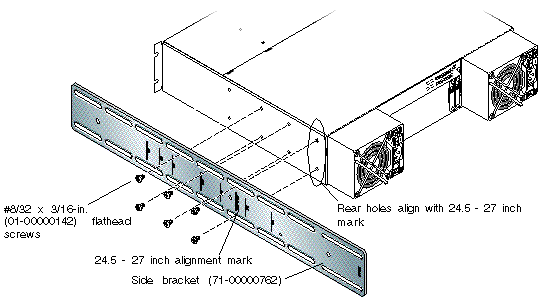 Figure showing a side bracket with alignment marks used to align the bracket.