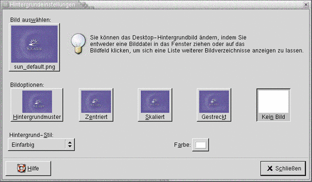 Dialogfeld des Einstellungstools "Hintergrund". Die Grafik ist selbsterklärend. Dialogfeld des Einstellungstools "Hintergrund". Die Grafik ist selbsterklärend.