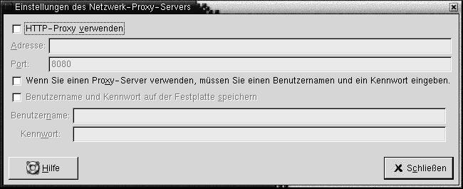Einstellungstool "Netzwerk-Proxy". Die Grafik ist selbsterklärend.
