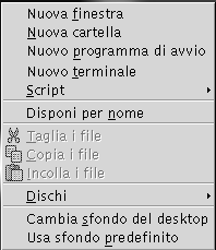 Menu dello sfondo del desktop. Il contesto descrive l'immagine.