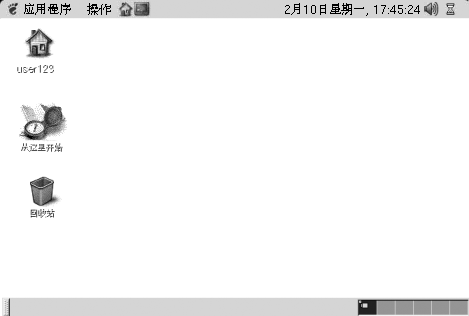 具有默认桌面对象的桌面。