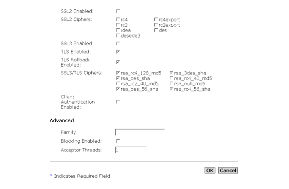 This screen capture displays the information fields for HTTP Listener settings