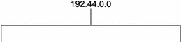 この図は、階層構造が確認されていない 192.44.0.0 を示しています。