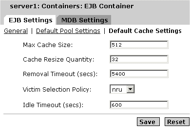 Figure shows how to set the log level from the EJB Container.