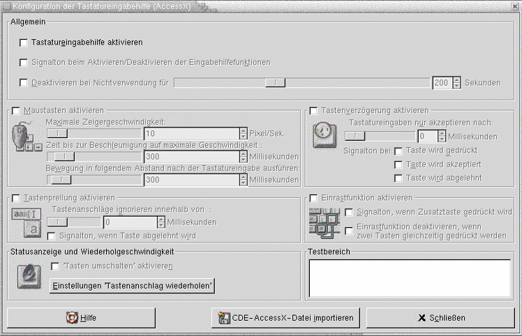 Tastaturzugriff-Einstellungstool. Die Grafik ist selbsterklärend.
