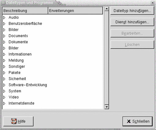 Einstellungstool "Dateitypen und Programme". Die Grafik ist selbsterklärend.