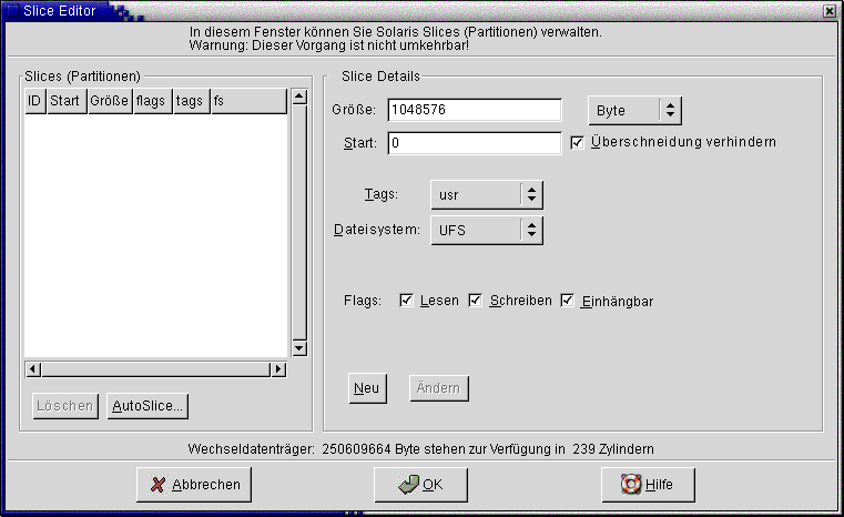 Dialogfeld "Slice Editor". Die Grafik ist selbsterklärend.
