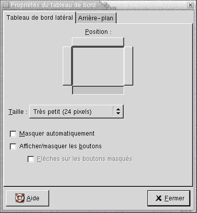 Boîte de dialogue Propriétés du tableau de bord. Le contexte décrit le graphique.