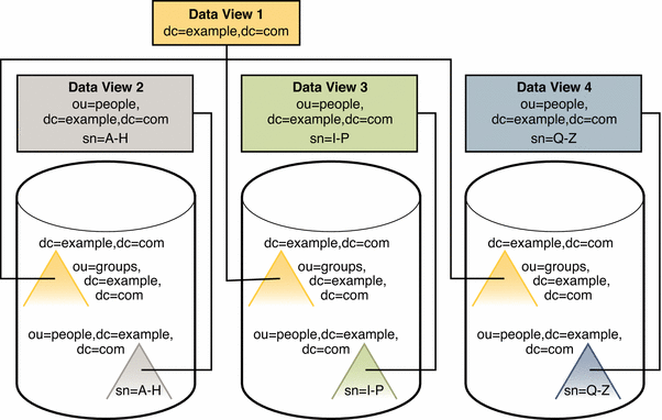 Figure shows data view configuration for distributed
data.
