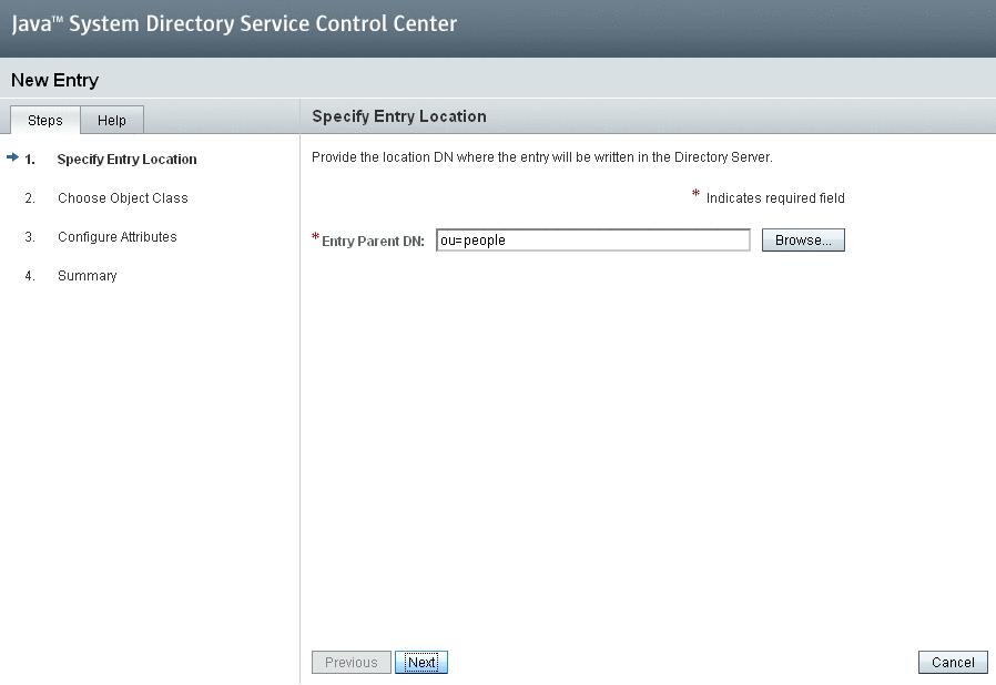 Specifying entry location